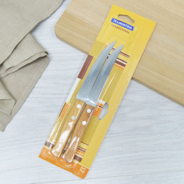 Нож кухонный 12см "Tramontina" с деревянной ручкой KM01 2шт Китай ST-5043