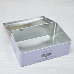 Банка жестяная для хранения сыпучих продуктов 20*13*7см прямоугольная с крышкой