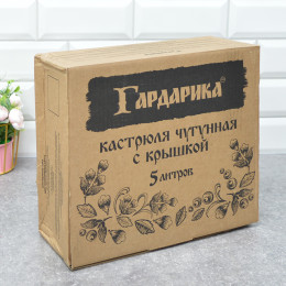 Кастрюля 5л чугунная с крышкой тм Гардарика