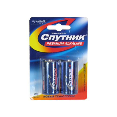 Батарейки СПУТНИК Premium Alkaline LR14/2B 2шт