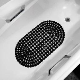 Коврик для ванны "Капля" 38х67 см синий 6804-black