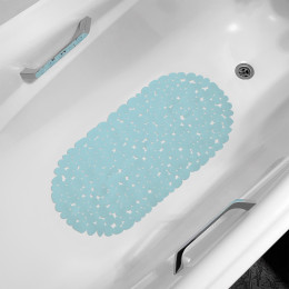 Коврик для ванны "Морская галька" 36х69 см дымчато-голубой