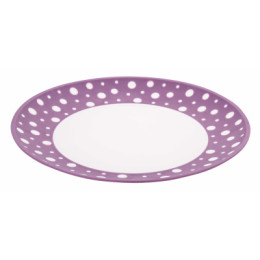 Тарелка глубокая d210мм "Горошек" бело-фиолетовый М7693
