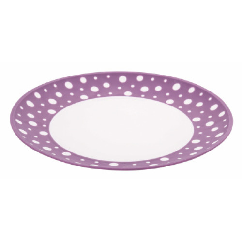 Тарелка глубокая d210мм "Горошек" бело-фиолетовый М7693