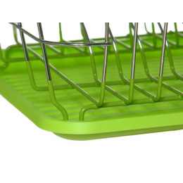 Сушилка для посуды хром с поддоном зеленый 440125
