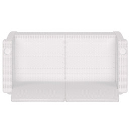 Диван "Ротанг-плюс" 2-х местный без подушки белый, 1270*700*790мм