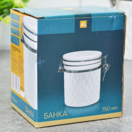 Банка 750мл с клипсой "Жемчужная волна"