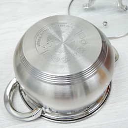 Набор кастрюль 3 предмета нержавеющая сталь 5-ти слойное капсульное дно НМ 5206