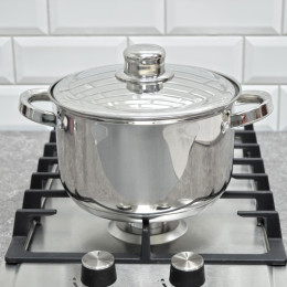 Кастрюля 4л нержавеющая сталь с мерной шкалой, тройное дно