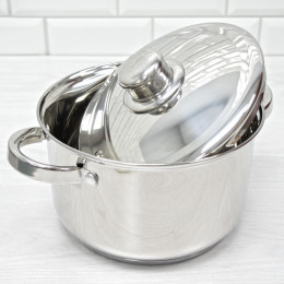 Кастрюля 4л нержавеющая сталь с мерной шкалой, тройное дно