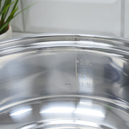 Кастрюля 3,6л нержавеющая сталь Promo с крышкой из жаропрочного стекла