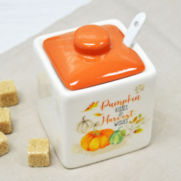 Банка для сыпучих 310мл с ложкой "Тыква"