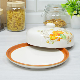 Блюдо для блинов с крышкой "Тыква"