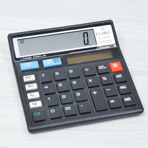 Калькулятор настольный CLARO CL-500C 10-разрядный, двойное питание