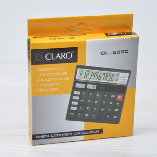 Калькулятор настольный CLARO CL-500C 10-разрядный, двойное питание