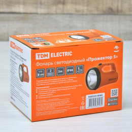 Фонарь светодиодный "Прожектор 5" 3Вт LED+12 SMD 3*АА TDM