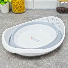 Миска-дуршлаг 2в1 складная 300*250*155мм серый