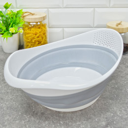 Миска-дуршлаг 2в1 складная 300*250*155мм серый