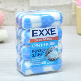 Крем-мыло EXXE 1+1 "Морской жемчуг" 4шт*90г синее