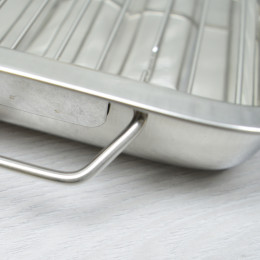 Форма для запекания 30см прямоугольная с решеткой-гриль, нерж