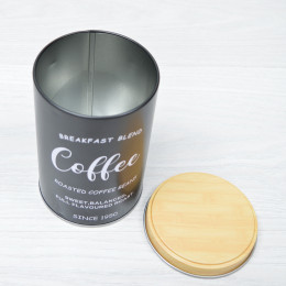 Банка жестяная для хранения сыпучих продуктов 9*13см круглая с крышкой