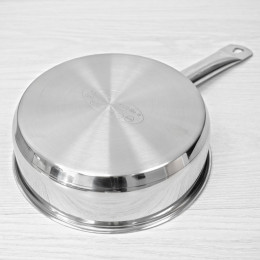 Сковорода 20см Общепит без крышки глубокая, индукция ТРС 3,5мм, покрытие Xylan