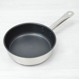 Сковорода 20см Общепит без крышки глубокая, индукция ТРС 3,5мм, покрытие Xylan