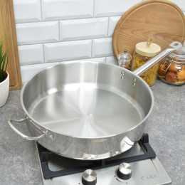 Сковорода 34см Общепит без крышки глубокая, индукция ТРС 3,5мм, покрытие Xylan