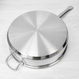 Сковорода 34см Общепит без крышки глубокая, индукция ТРС 3,5мм, покрытие Xylan