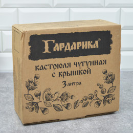 Кастрюля 3л чугунная с крышкой тм Гардарика