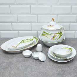 Столовый сервиз 37 предметов 2Т форма Голубка Стрекоза