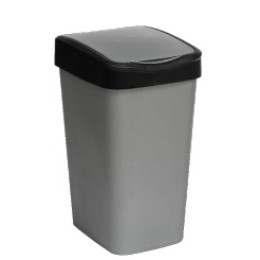 Контейнер для мусора 10,0л Tandem сер.металлик/черный 841058