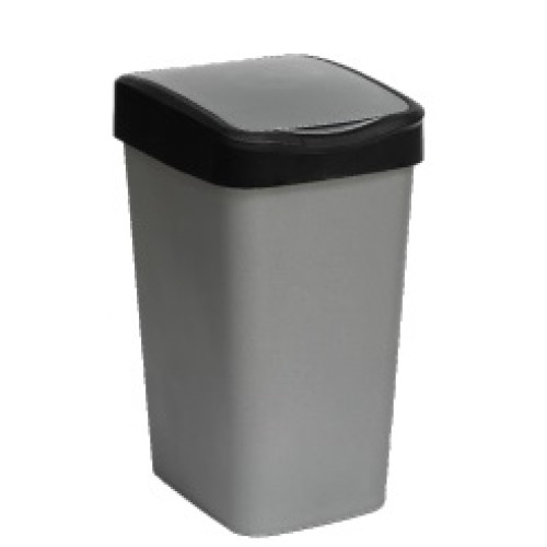 Контейнер для мусора 10,0л Tandem сер.металлик/черный 841058