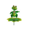 Штекер садовый Лягушка на листе на пружине