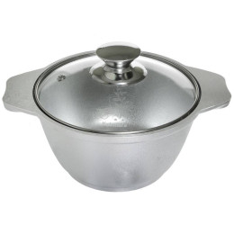 Кастрюля 1л без покрытия со стеклянной крышкой