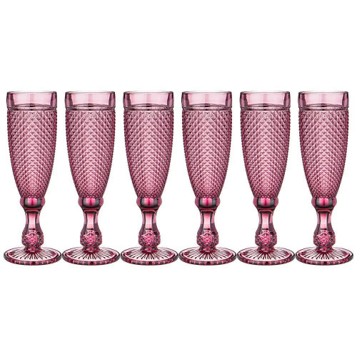 Набор бокалов для шампанского 6шт 150мл Гранат, серия Muza color