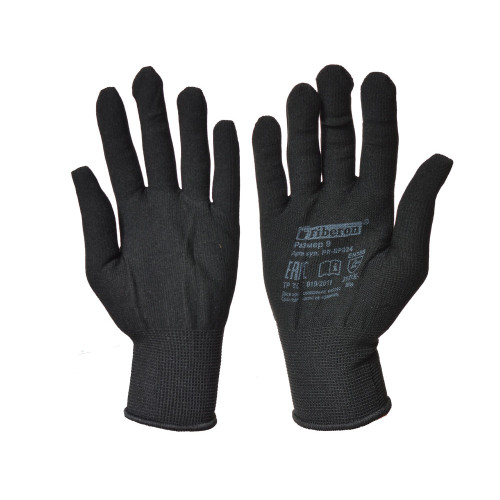 Перчатки "Для сборочных работ" M черные Fiberon