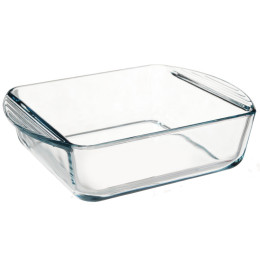 Форма жаропрочная квадратная 1040мл с пластиковой крышкой Borcam MIDI