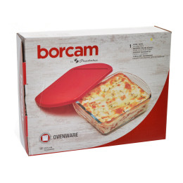 Форма жаропрочная квадратная 1040мл с пластиковой крышкой Borcam MIDI