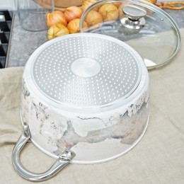 Кастрюля 4,04л с мраморным антипригарным покрытием Antique grey WR-6012