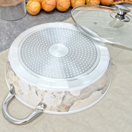 Сотейник 28см с мраморным антипригарным покрытием Antique grey WR-6015