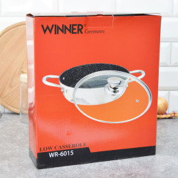 Сотейник 28см с мраморным антипригарным покрытием Antique grey WR-6015