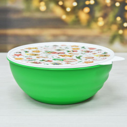 Миска 3,7л с крышкой с декором микс 1