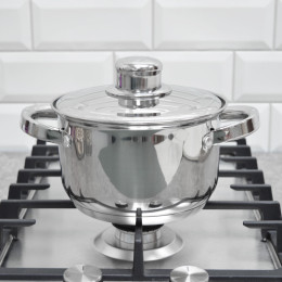 Кастрюля 2л нержавеющая сталь с мерной шкалой, тройное дно