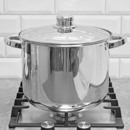 Кастрюля 8л нержавеющая сталь с мерной шкалой, тройное дно