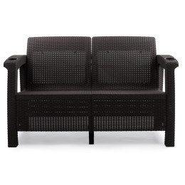 Диван "Ротанг-плюс" 2-х местный без подушки мокко, 1270*700*790мм