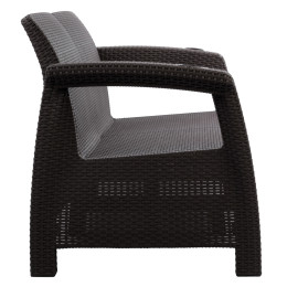 Диван "Ротанг-плюс" 2-х местный без подушки мокко, 1270*700*790мм