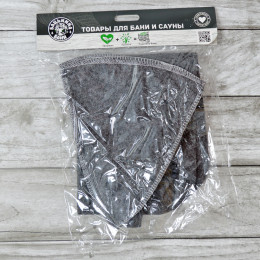 Набор для бани 2 предмета шапка, коврик "Classic gray" тм "Бацькина баня"