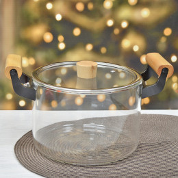 Кастрюля 2,3л стеклянная с крышкой BZ-BH-174