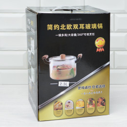 Кастрюля 2,3л стеклянная с крышкой BZ-BH-174